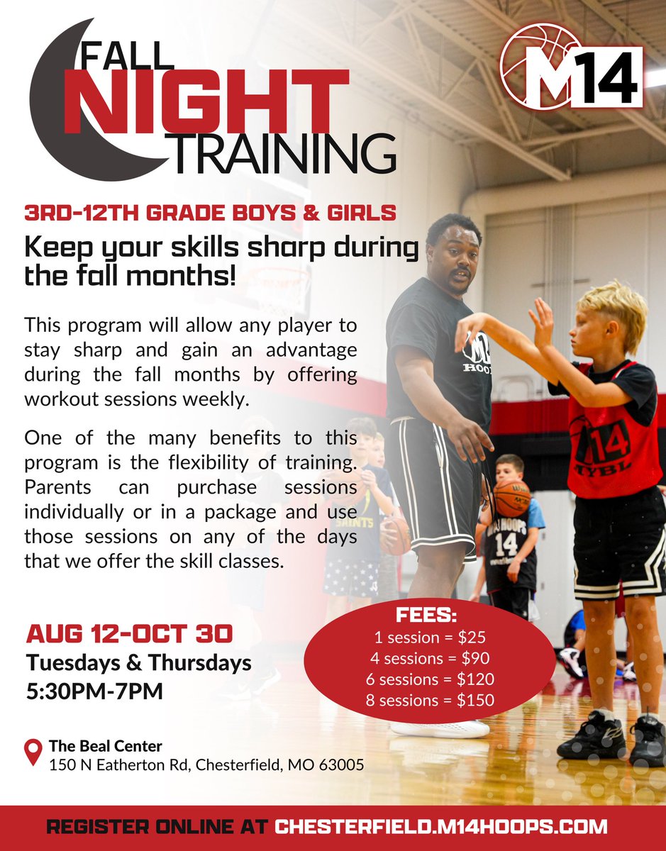 m14hoopsche's tweet image. We’re excited to launch our fall training programs—designed to help young players build skills, boost confidence, and continue to grow their love for the game.🏀
Let’s continue to get better this season!📈 #M14HoopsChesterfield🚨 #Repthe14✔️