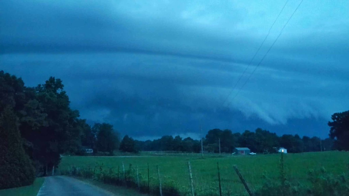 STORM PIC - Thanks to Megan from Loretto for this picture of the leading edge of the approaching storm. This is a very electrical storm producing lots of lightning and heavy rain. Stay weather aware! #tnvalleyweather #tnwx