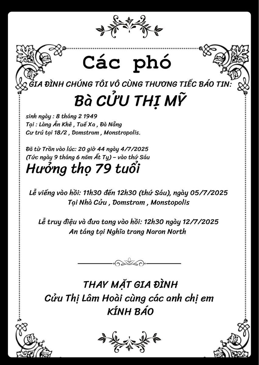 Hoai_mpc's tweet image. ย้อนไปวันที่ 5 ก.ค/

/ทำอันนี้ส่งให้คนรู้จักตึง ๆ /

/ เป็นใบเชิญงานศพ มีภาษาอ้งกฤษหน้าหลังด้วยนะ!/