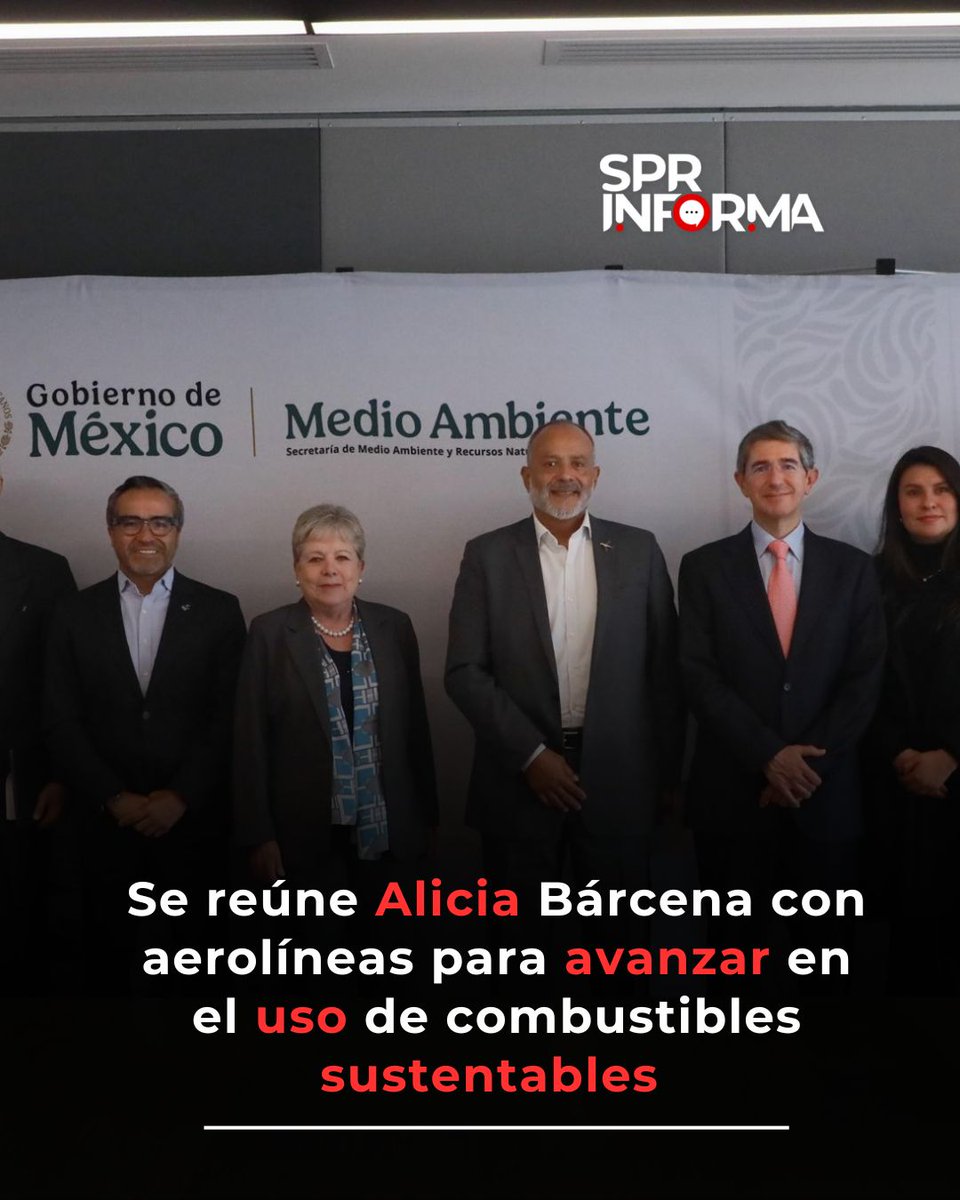 SPR Informa (@sprinforma) on Twitter photo #Nacional
La titular de la <a href="/SEMARNAT_mx/">SEMARNAT México</a>, Alicia Bárcena (<a href="/aliciabarcena/">Alicia Bárcena</a>), se reunió con <a href="/IATA/">IATA</a> y con las aerolíneas <a href="/viajaVolaris/">Volaris</a>, <a href="/Aeromexico/">Aeroméxico</a> y <a href="/VivaAerobus/">Viva</a> para avanzar en el uso de Combustible de Aviación Sostenible y en el cumplimiento del Plan de Compensación y Reducción de #Nacional
La titular de la <a href="/SEMARNAT_mx/">SEMARNAT México</a>, Alicia Bárcena (<a href="/aliciabarcena/">Alicia Bárcena</a>), se reunió con <a href="/IATA/">IATA</a> y con las aerolíneas <a href="/viajaVolaris/">Volaris</a>, <a href="/Aeromexico/">Aeroméxico</a> y <a href="/VivaAerobus/">Viva</a> para avanzar en el uso de Combustible de Aviación Sostenible y en el cumplimiento del Plan de Compensación y Reducción de