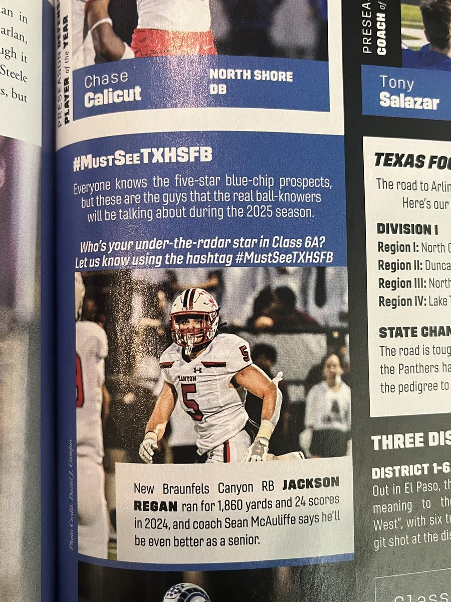 Jackson Regan 2026 (@jacksonregann) on Twitter photo Thanks for the mention in the <a href="/dctf/">Dave Campbell's — TexasFootball.com</a> magazine! Excited to have a great senior year Thanks for the mention in the <a href="/dctf/">Dave Campbell's — TexasFootball.com</a> magazine! Excited to have a great senior year