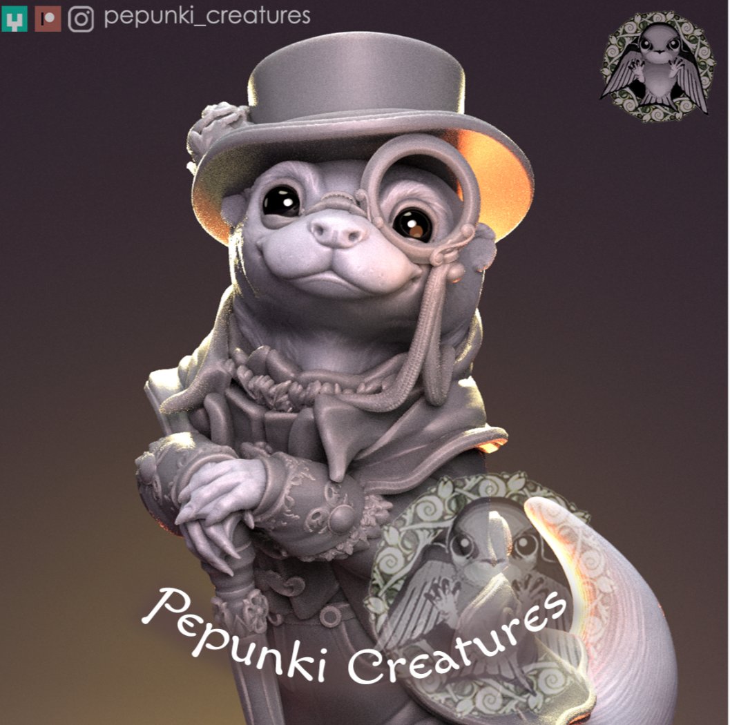 Happy #PortfolioDay everyone!
🐸✨ Meet my tiny animalfolk!
I sculpt whimsical 3d miniatures: frogs, lizards, birds and all kind of fluffs! 
🐭💚 All ready to print and bring to your tabletop or shelf!

💌 open for collabs &amp; commissions!
#Miniatures #3Dsculpting #TTRPG #zbrush