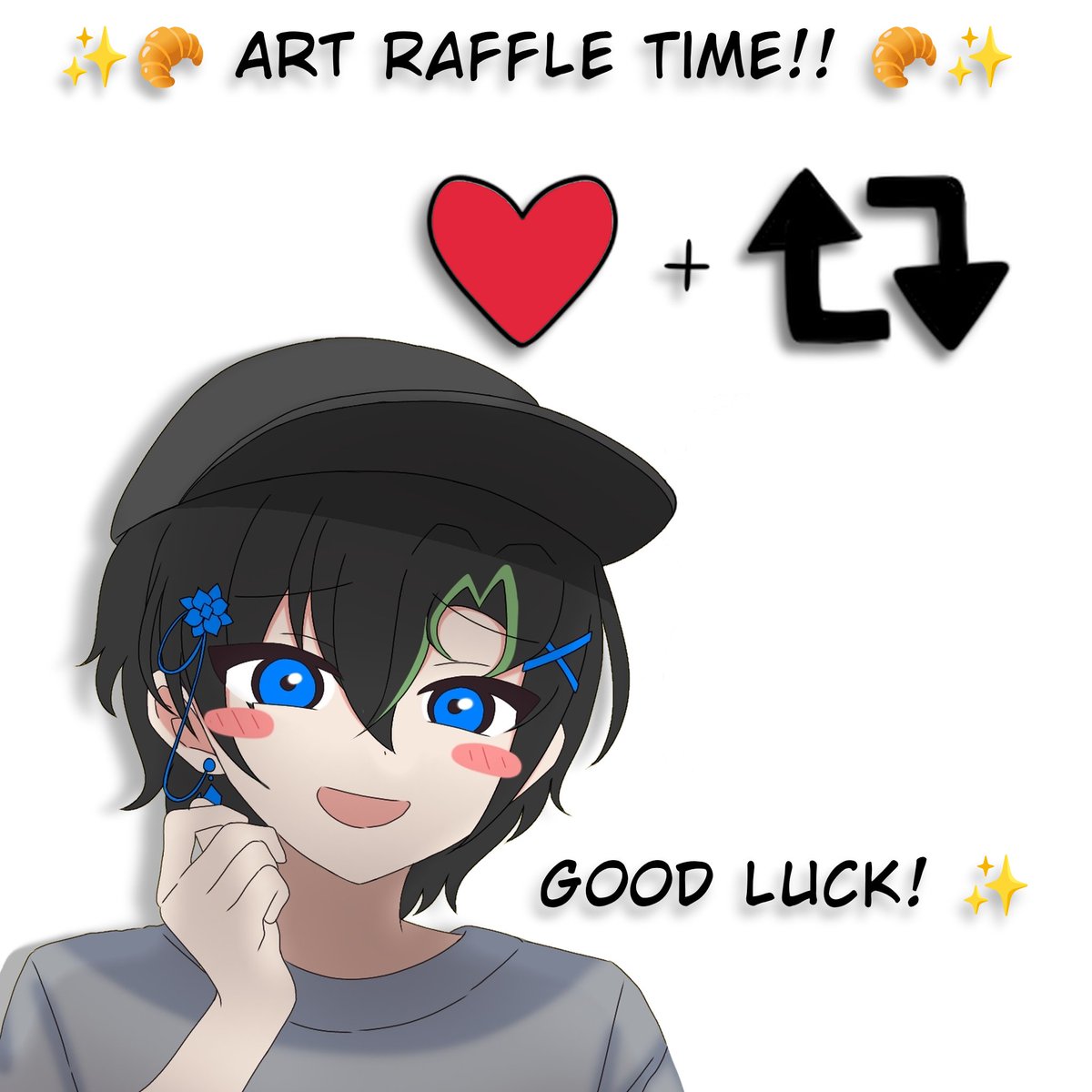 ✨🥐Art Raffle Time!!🥐✨

Everyone can join!! And the results are going to be my sample of commission!!

✨3 Winner Users will get Icon/Headshot!!✨

Rules!!
🥐 Drop your cute/cool oc in reply!
🥐 Like and RT this post!!

End at 12 July!!
GOOD LUCK!!
#artraffle #artmoots