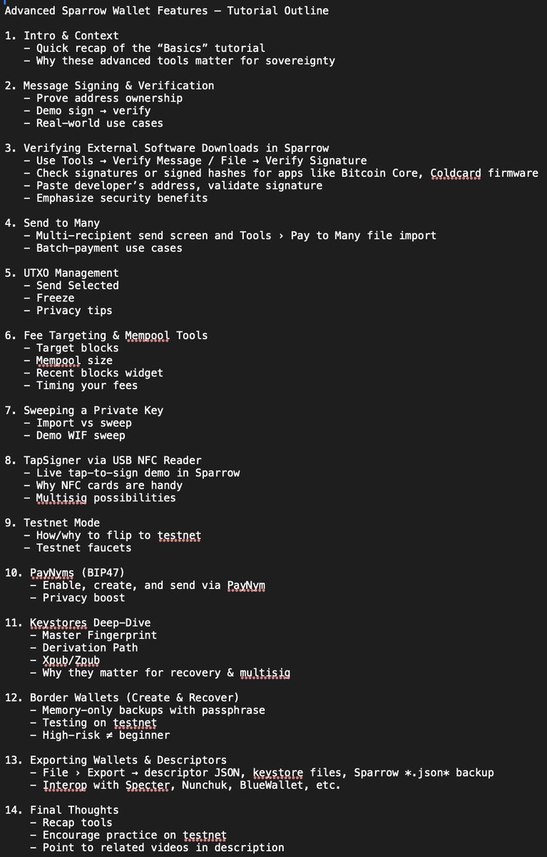 BTC Sessions 😎 (@btcsessions) on Twitter photo What do we think of this for an advanced <a href="/SparrowWallet/">Sparrow Wallet 🐦</a> tutorial, following up the original? What do we think of this for an advanced <a href="/SparrowWallet/">Sparrow Wallet 🐦</a> tutorial, following up the original?