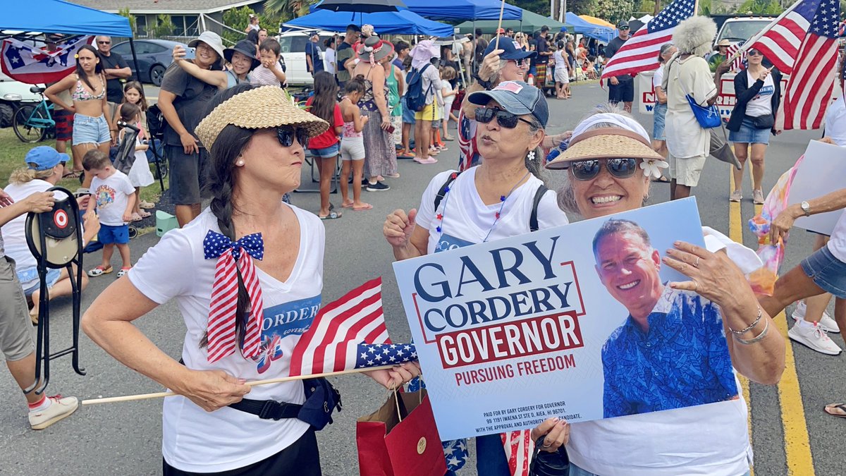 GCForGov's tweet photo. 🇺🇸The Kailua 4th of July Parade was a huge success!
Mahalo to everyone who came out to walk with #GaryCorderyforGovernor and team!🌊
United with purpose and aloha, we're walking toward a brighter future for #Hawaii 🌺
#GCForGov #HawaiiforTrump #Freedom #Oahu #HawaiiRepublicans https://t.co/IpMRO2SshW