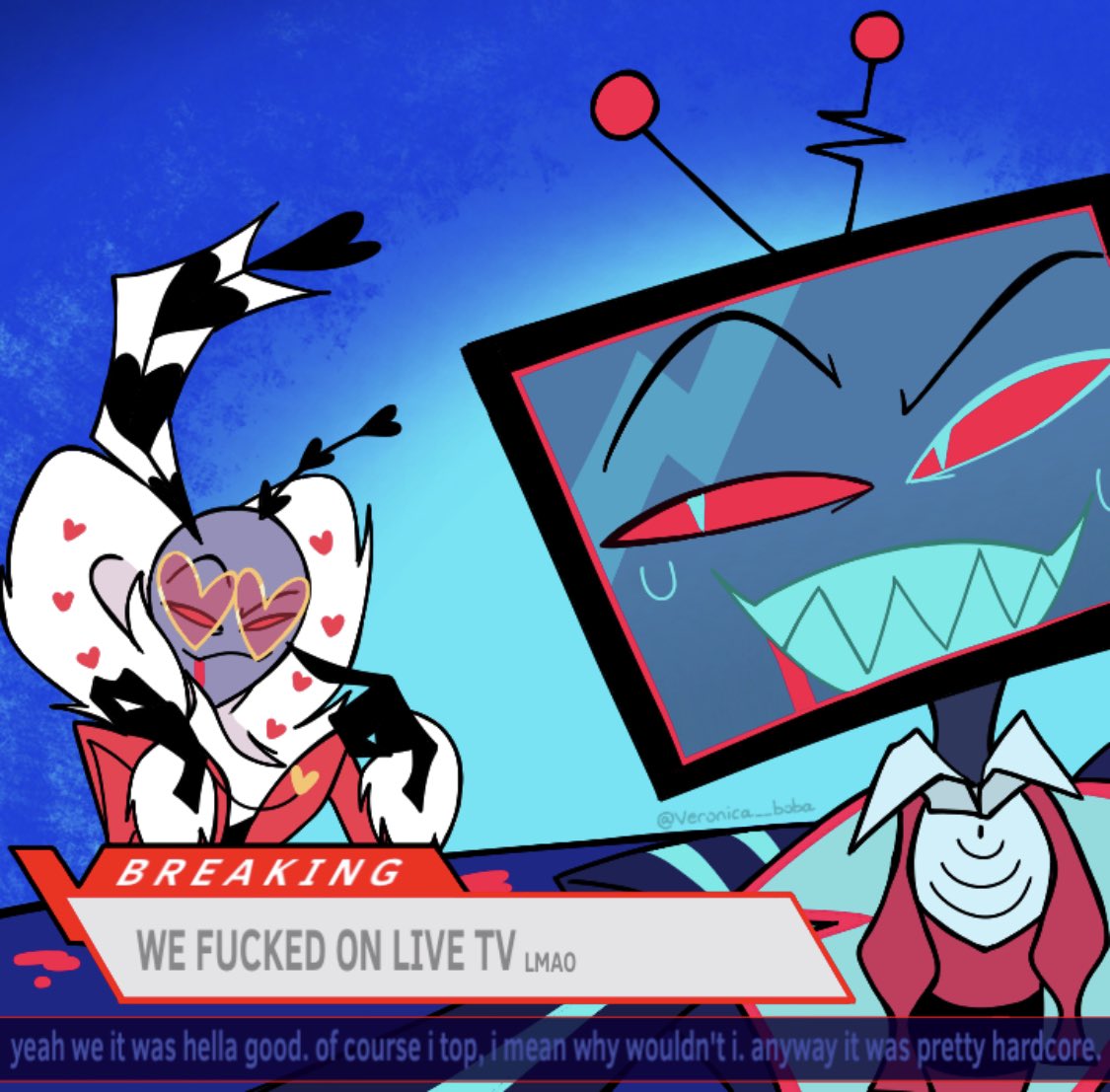 veronica__boba's tweet image. breaking news 📺

#voxhazbinhotel #StaticMoth