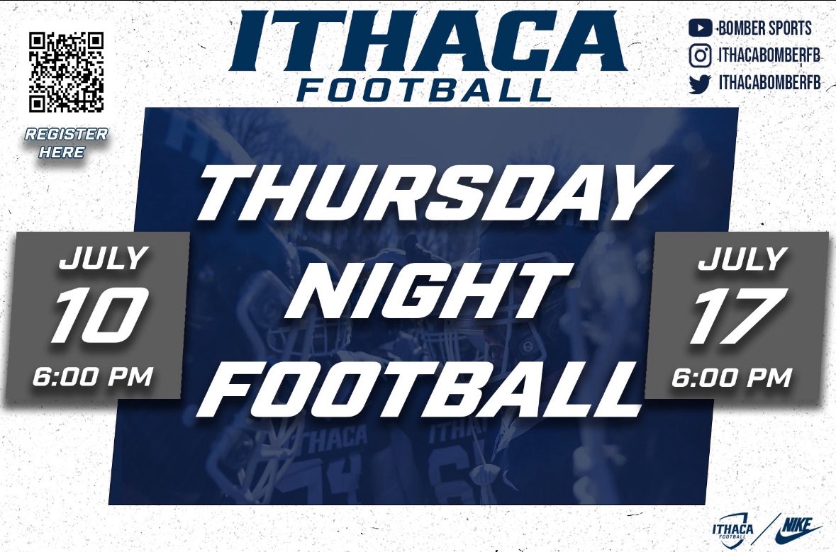 TravisBersch's tweet image. I will be competing @IthacaBomberFB on Thursday July 10th. @CoachTerp_ @MaguireBrandon @Coach_Mi11er