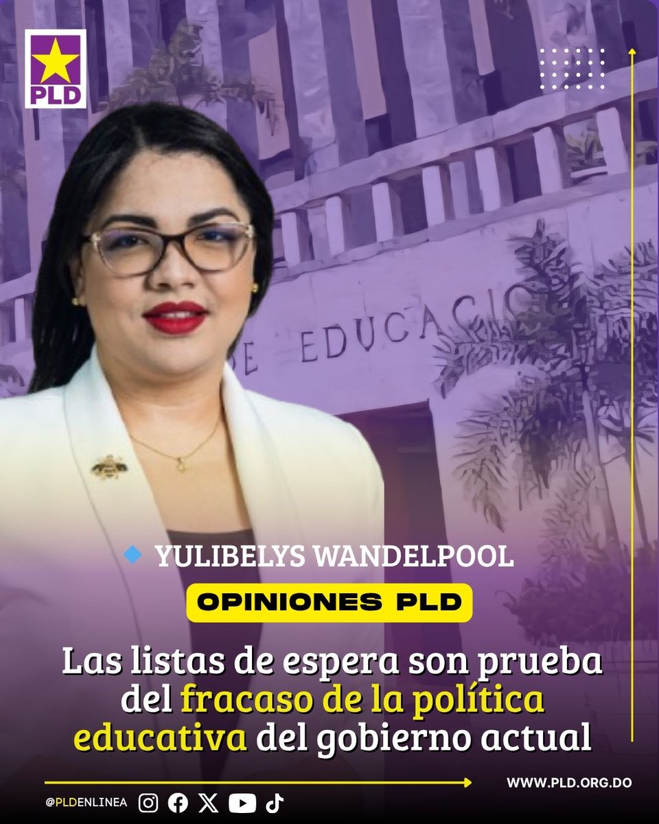 #OpinionesPLD | 🔹En el corazón del Gran Santo Domingo, cientos de familias dominicanas viven una angustia silenciosa: sus hijos no tienen cupo escolar garantizado para el nuevo año académico. Escuelas públicas con más de mil estudiantes por jornada, listas de espera que superan