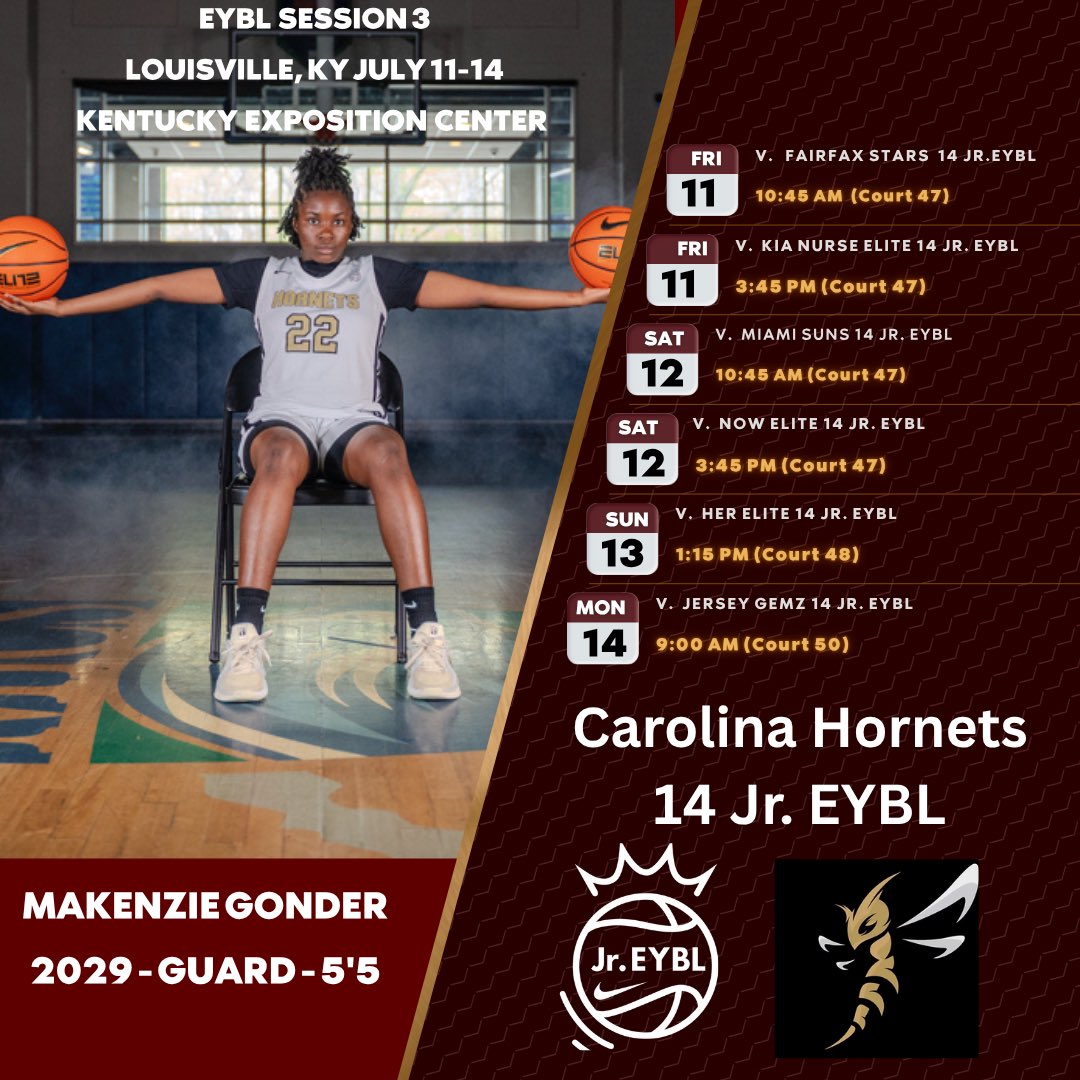 Makenzie Gonder 2029 (@kenziegonder29) on Twitter photo 🔥EYBL Session 3…it’s GO TIME! 🔥 Coaches, come check us out!!! <a href="/UnitedHornets/">Carolina Hornets United</a> <a href="/NCHSTROJANSWBB/">NCHSTROJANSWBBALL</a>
<a href="/Assist_U_/">AssistU Recruiting</a>
#LockedIn #WatchMeWork #Hustle22 🔥EYBL Session 3…it’s GO TIME! 🔥 Coaches, come check us out!!! <a href="/UnitedHornets/">Carolina Hornets United</a> <a href="/NCHSTROJANSWBB/">NCHSTROJANSWBBALL</a>
<a href="/Assist_U_/">AssistU Recruiting</a>
#LockedIn #WatchMeWork #Hustle22