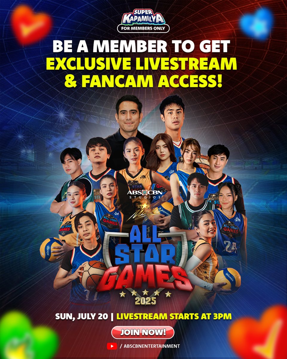 Pakitang-gilas season is on! Let’s go! 🌟🏀🏐 

Basta’t #SuperKapamilya ka, you get EXCLUSIVE ACCESS to #StarMagicAllStarGames2025’s LIVESTREAM and FANCAM! See you on July 20!