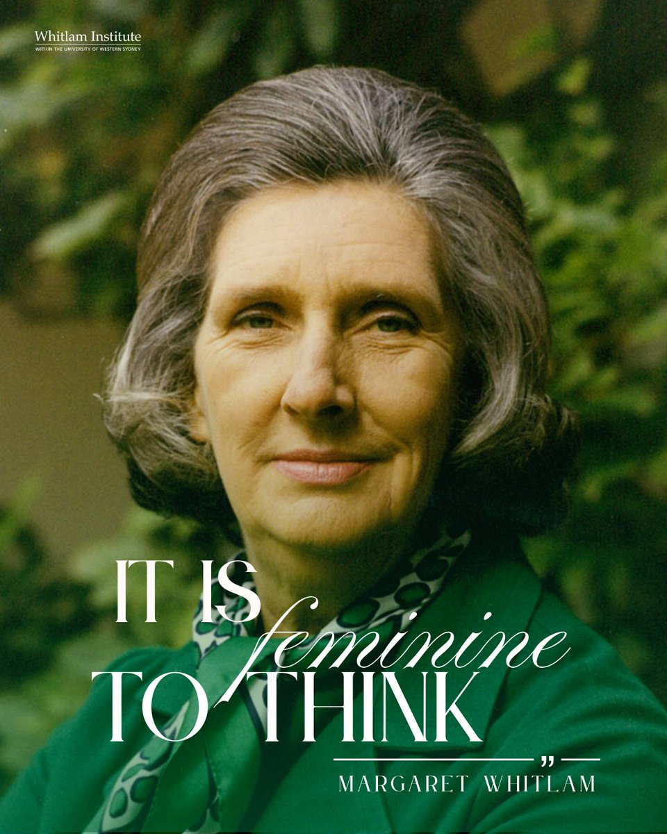 Double tap if you agree with Margaret Whitlam 💚

First Lady, Champion Swimmer, Fierce Feminist, Australian icon.

Buy merchandise celebrating her words at the Whitlam Institute Shop, link in bio.
