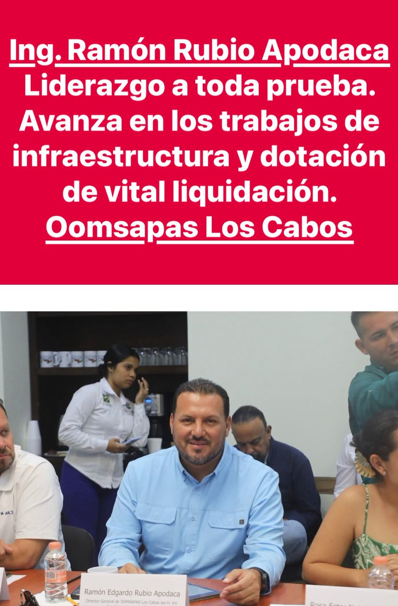 Oomsapas Los Cabos | Con un gran profesionalismo y conocimiento del tema hídrico el ingeniero Ramon Rubio Apodaca se ha ganado el reconocimiento 🏆 y el aprecio de su equipo de trabajo y de gran parte gabinete del Ayuntamiento de Los Cabos que encabe el Alcalde Christian Agúndez.