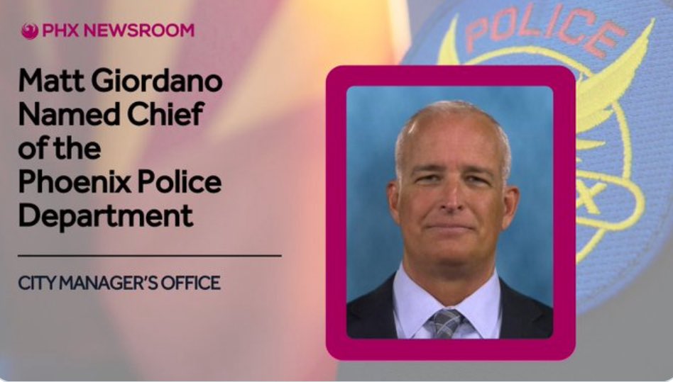 MrMikeDelPrete's tweet image. Congratulations to Phoenix’s new Police Chief, Matt Giordano.
I’m optimistic about his ability to back good officers, enforce the law, and help build safer neighborhoods.
Here’s the truth: In Phoenix, the Chief isn’t appointed by the Mayor.
We operate under a council-manager…