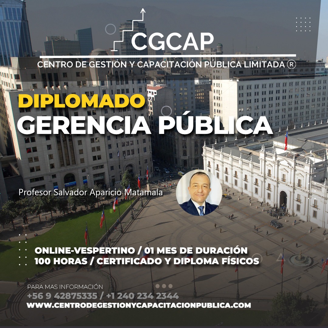 Te invitamos a la 4ta versión del Diplomado "Gerencia Pública" a cargo del Mg. Salvador Aparicio M. Te invitamos a este interesante e innovador programa de continuidad de Administración Pública, inicio 21 de julio de 2025. Inscripciones abiertas, te esperamos.