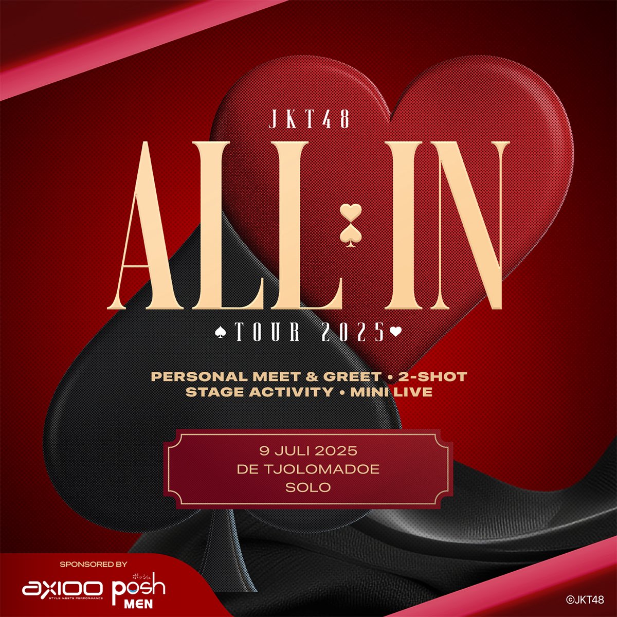 SOLO, are you ready? ❤️

Hari ini kita bakal seru-seruan bareng Tim Heart di De Tjolomadoe.
Siapkan semangat dan energi terbaikmu! 🔥

#JKT48ALLINTOUR2025
#ALLINTOUR2025SOLO