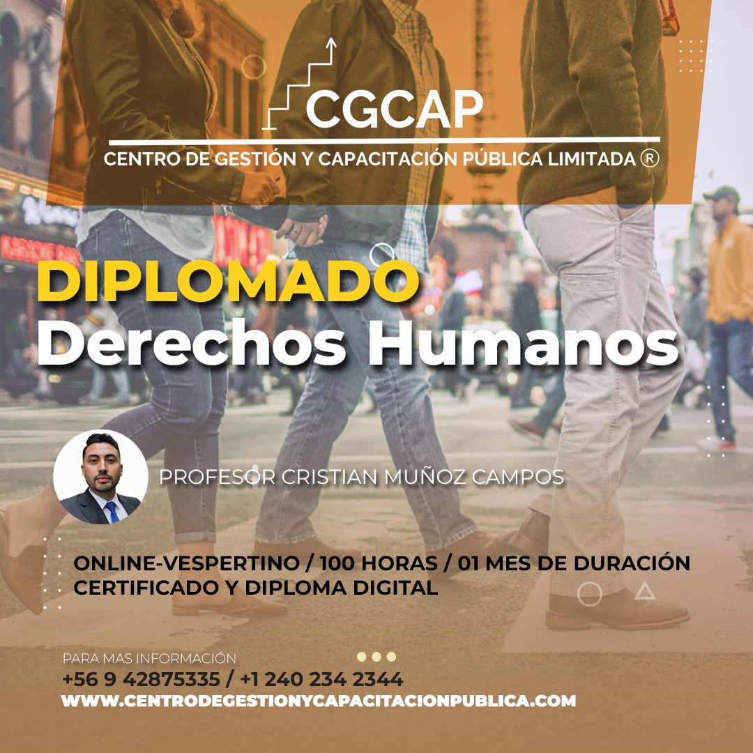 Te invitamos a la 2da versión del Diplomado "Derechos Humanos", con el reconocido académico Cristian Muñoz C. Online, 01 mes, vespertino. Capacítate en esta interesante temática social, mejora tu CV y competencias laborales. Inicio 06 de Agosto, inscripciones abiertas.