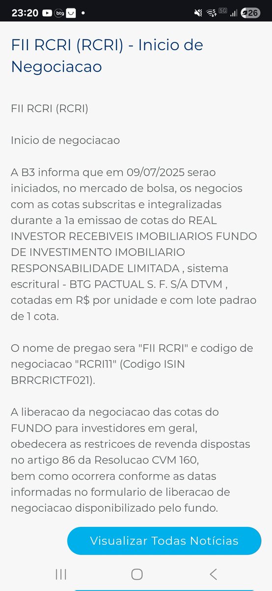 Anderson Lueders (@small__caps) on Twitter photo Amanhã começa a negociação do RCRI11 em bolsa, novo fundo imobiliário de gestão da <a href="/RealInvestor_AM/">Real Investor Asset Management</a>. Focado em CRIs diretamente ou via outros fundos imobiliarios. Amanhã começa a negociação do RCRI11 em bolsa, novo fundo imobiliário de gestão da <a href="/RealInvestor_AM/">Real Investor Asset Management</a>. Focado em CRIs diretamente ou via outros fundos imobiliarios.