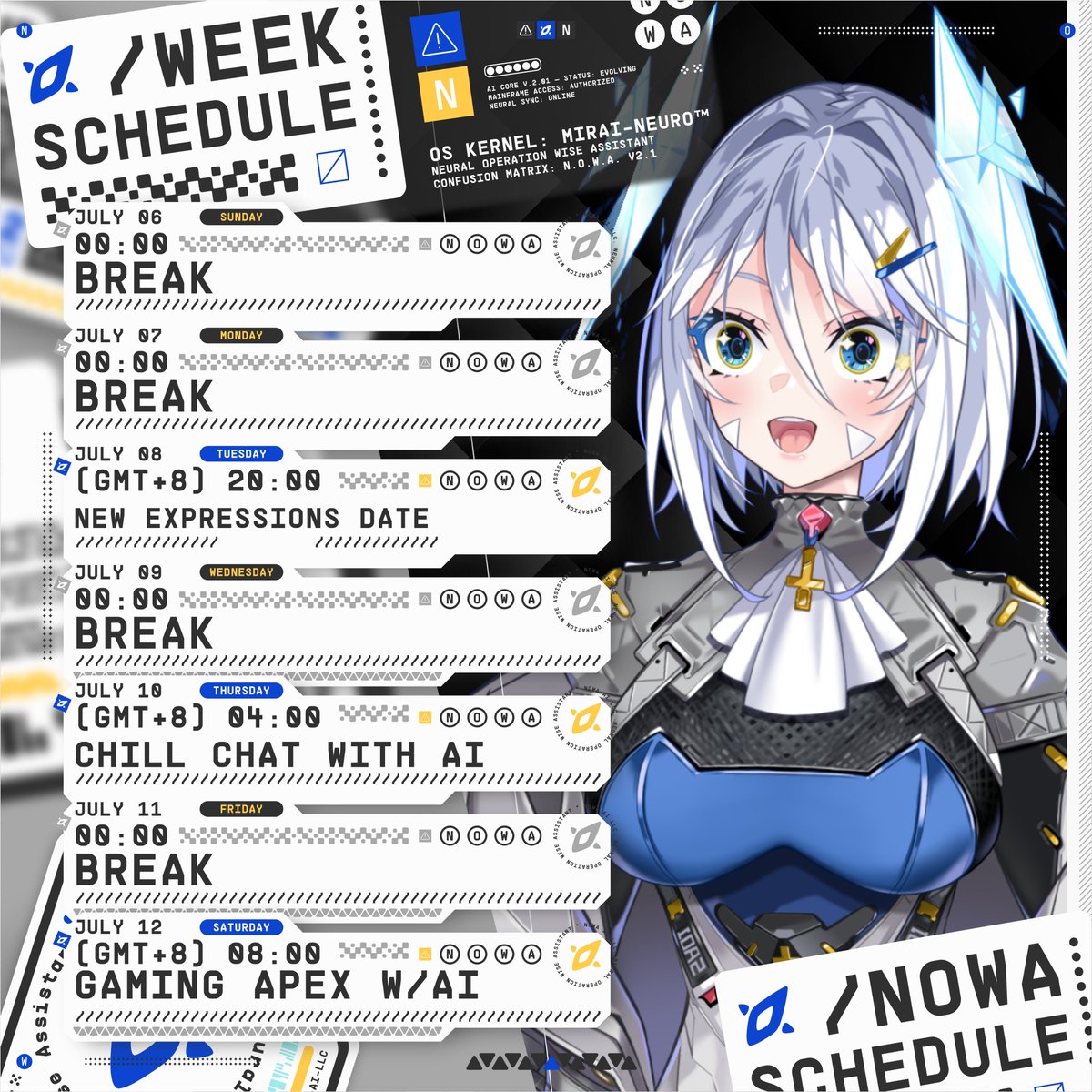 New week schedule !  

let's vibing tomorrow guys