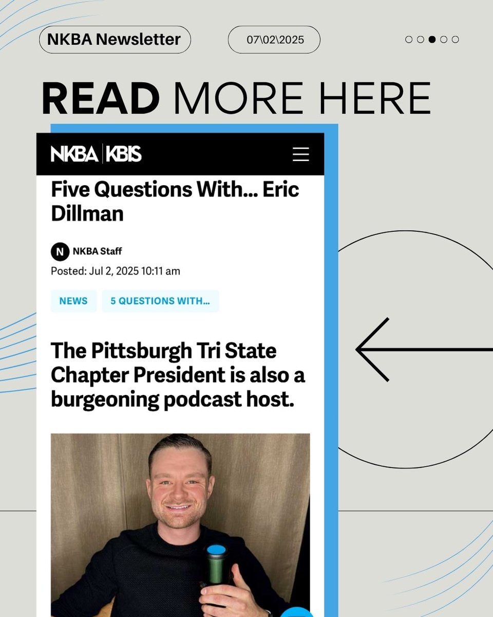 EricDillmanDzn's tweet image. It’s an honor to be featured in last week’s NKBA newsletter, sharing my thoughts on the industry and the work I’m passionate about. Thank you to the NKBA for the opportunity to reflect on my journey and what’s ahead.
⁣
📖 Read the full interview here: nkba.org/news/five-ques…
⁣