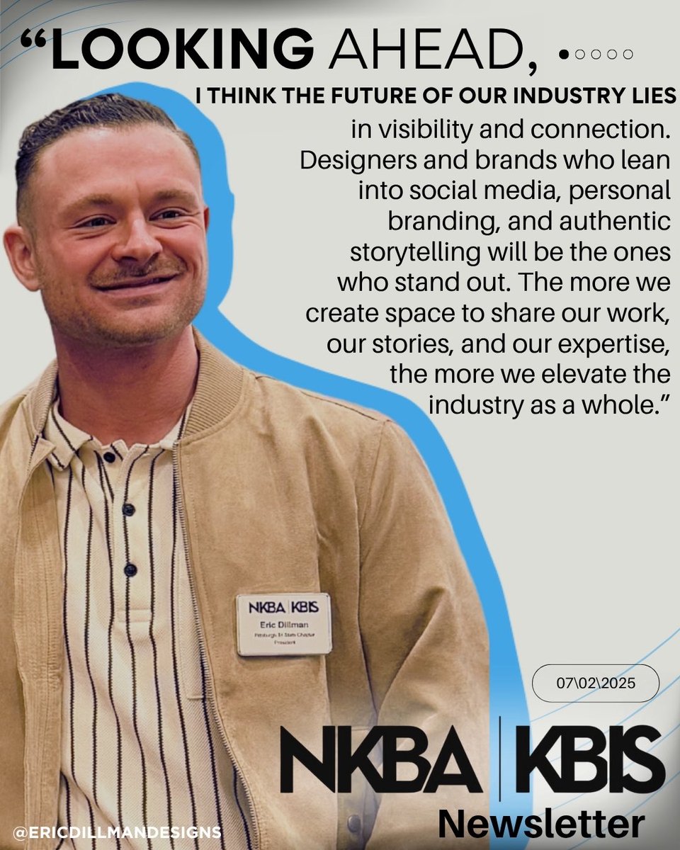 EricDillmanDzn's tweet image. It’s an honor to be featured in last week’s NKBA newsletter, sharing my thoughts on the industry and the work I’m passionate about. Thank you to the NKBA for the opportunity to reflect on my journey and what’s ahead.
⁣
📖 Read the full interview here: nkba.org/news/five-ques…
⁣