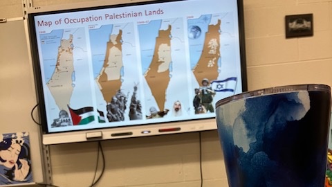 Hudson Valley, NY -  a Jewish student at Warwick Valley High School walked out of class after teacher Marc Fasolino displayed a disturbing anti-Israel map during a lesson. 

This came after months of Fasolino distributing history materials that falsely labeled Israel as