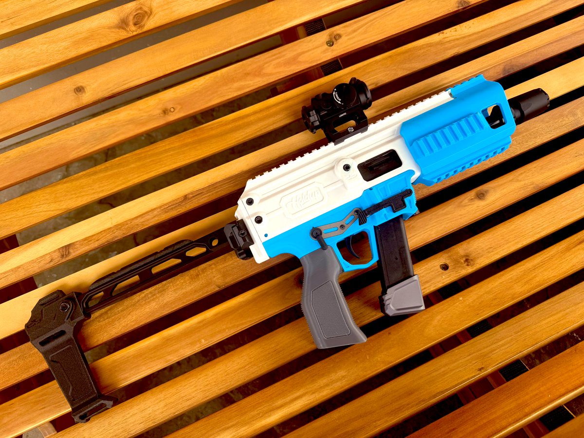 Trying to get organized and start the Holdup beta this week. Stay tuned if you wanna participate. 

Mac 11/9 bolt, barrel, trunnion
AR fcg and a bit of hardware. 
Glock or sten mags. 
Ball bearing delayed action + last round bolt hold open