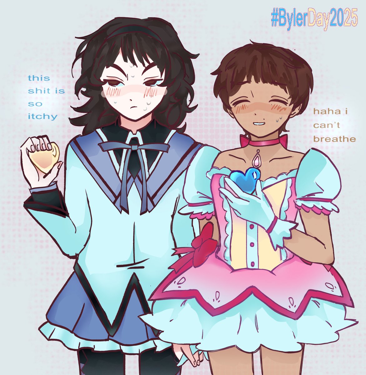 seashelltoshore's tweet image. this was supposed to be posted yesterday… but i forgot. anyways, byler magical girls !!!
#bylerday2025 #BylerDay