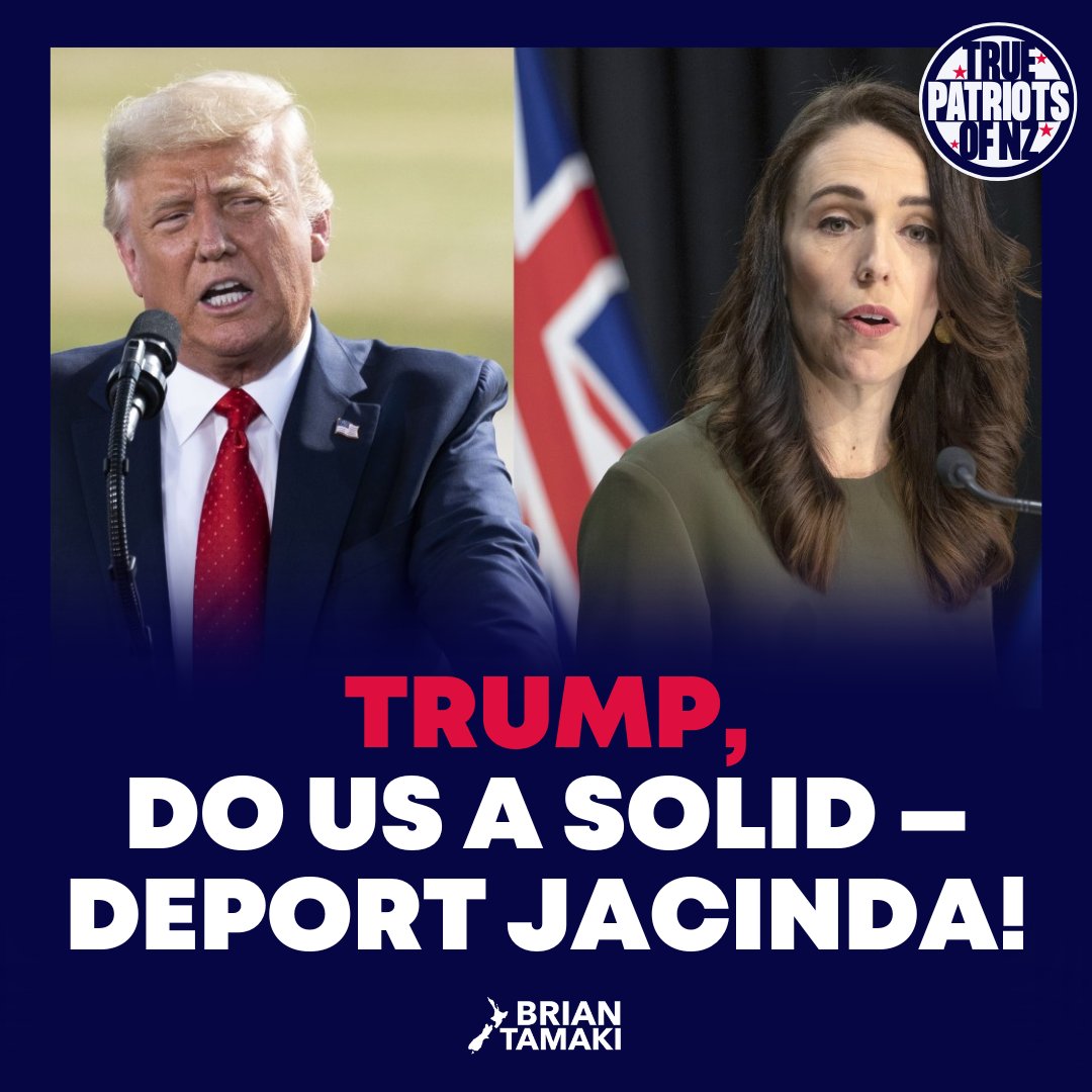 🇺🇸 Trump, Do Us a Solid — Deport Jacinda!

Send her back to New Zealand so she can finally face the COVID Inquiry and answer for her crimes against the Kiwi people.

She was once hailed by the media as “the anti-Trump.”
You don't want her in your country undermining you at every
