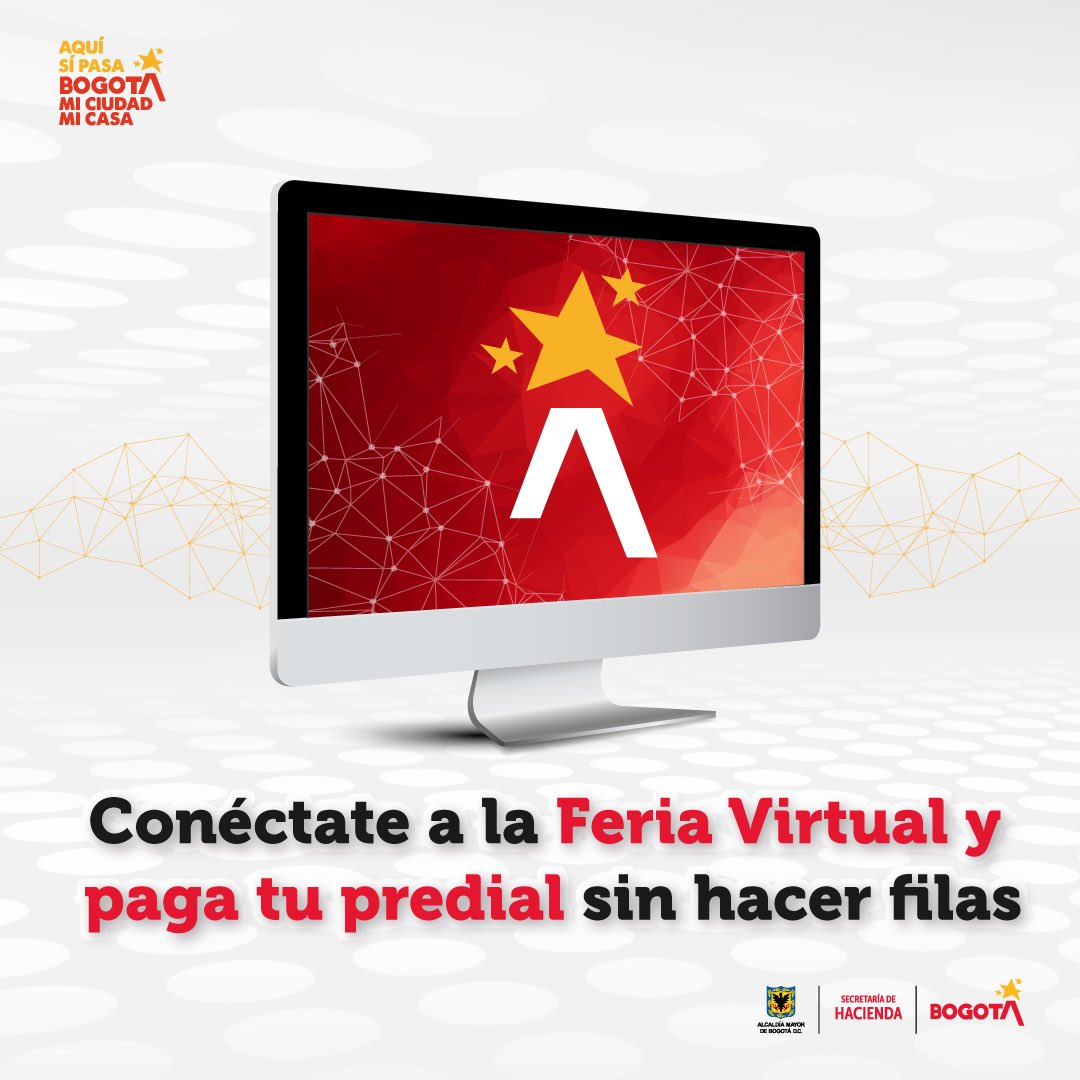 👨🏻‍💻Paga tu #PredialBogotá 🏡 sin filas: conéctate a la #FeriaVirtual.

📄Ver comunicado:
haciendabogota.gov.co/es/noticias/pa…