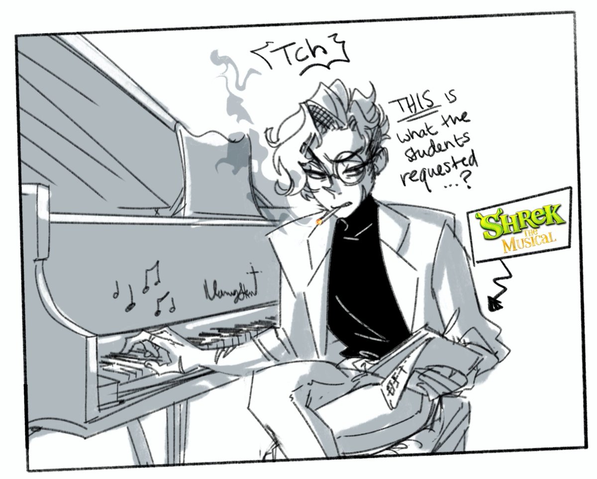 #RadioApple AU but they are both tired highschool teachers 

luci's been the art teacher for ten years
this is Alastor's first year teaching

antics ensue!