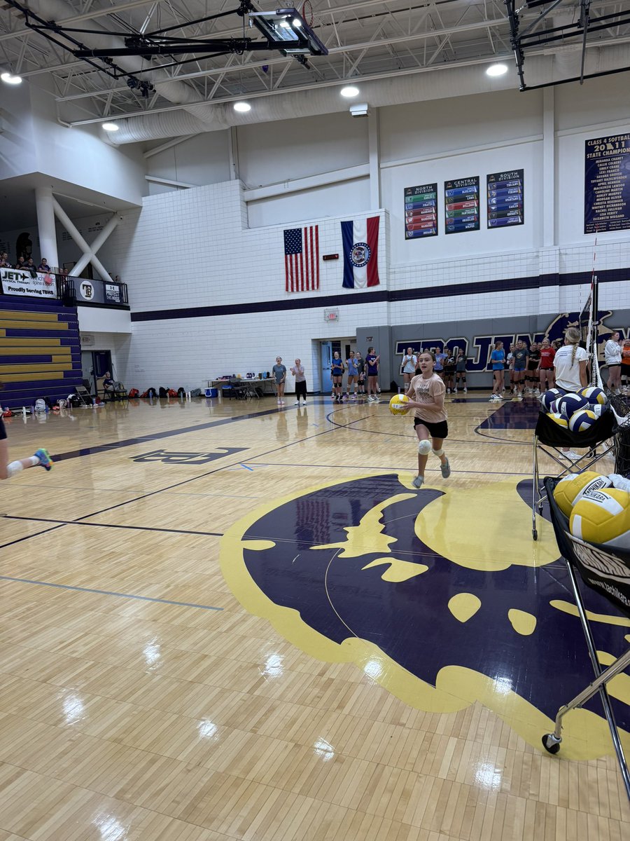 A little behind on pics, but the first 2 days of volleyball camp have been amazing!  A few pics of ball relays seen here. 
It’s a great day to be a Trojan!! 🏐💪