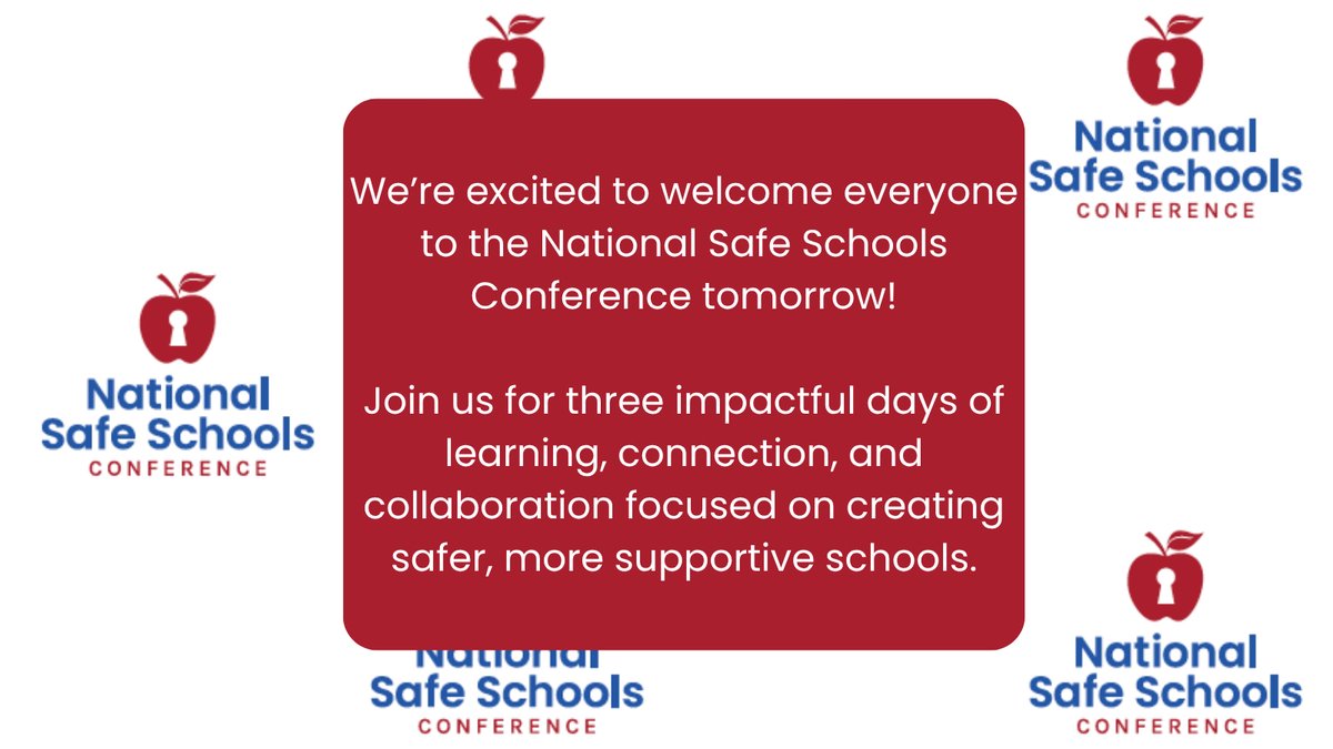 We’re looking forward to an incredible start to the National Safe Schools Conference tomorrow! 🔐🍎

✨ #NSSC2025 #NationalSafeSchoolsConference #NSSC #SchoolSafetyMatters ✨