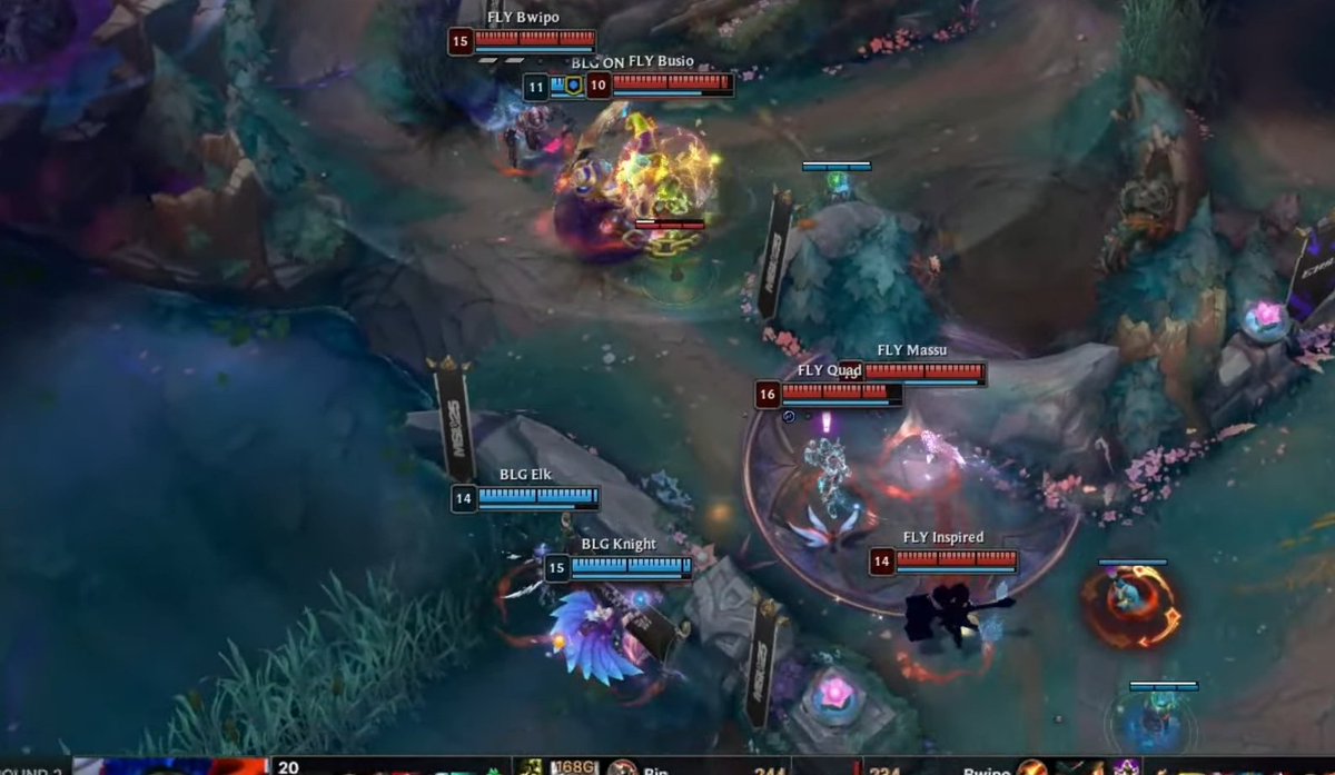 Dam man, the second FLY starts running w/ the catwalk it was done
It's such a shit spot to try to fight from
Better taking the chip dmg on Naut and bouncing out

Poppy R almost salvaged it
The time to full fight is hurting FLY this game (and ofc the comp/draft is harder)