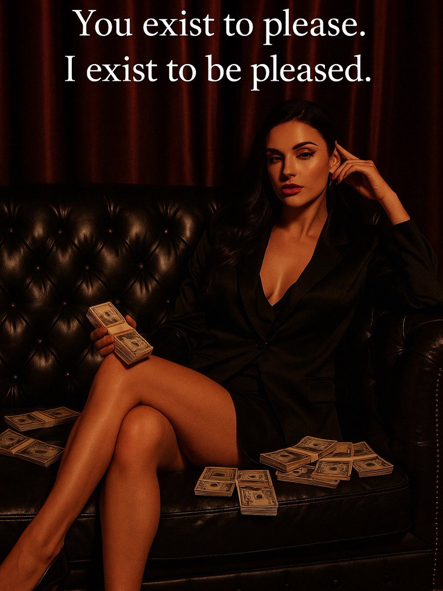 QueenCashTrap69's tweet photo. Power looks better on me than it ever did on you. Tribute, worship, obey โ or stay beneath me. ๐
#WorshipMe #PowerAndControl #CashMeQueen #GoddessLifestyle #KneelForMe #DarkFemininity #RichAndRuthless #HighValueWoman #DominantQueen https://t.co/PQ88at19ci