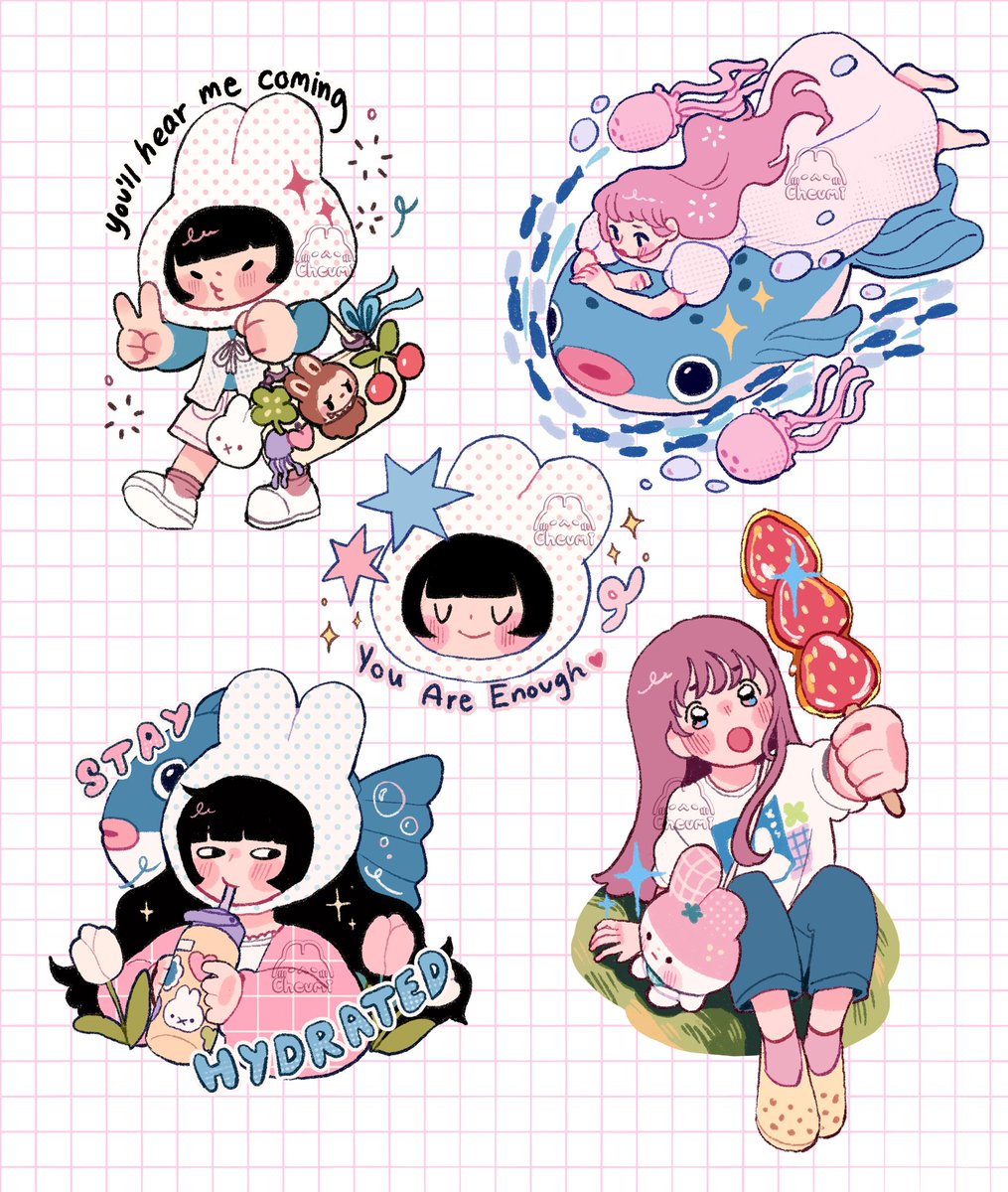_Cheumi's tweet image. Some sticker doodles 🩷

#art #artist #stickers