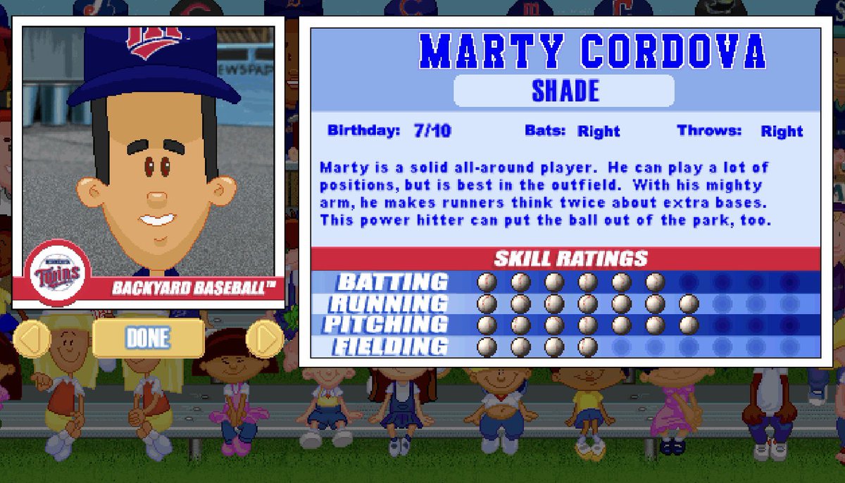 SportyGoodTimes's tweet photo. The Marty Cordova Backyard Baseball lore may be one of the greatest gifts we can share with the youths of today https://t.co/ZG9BgHFBG4