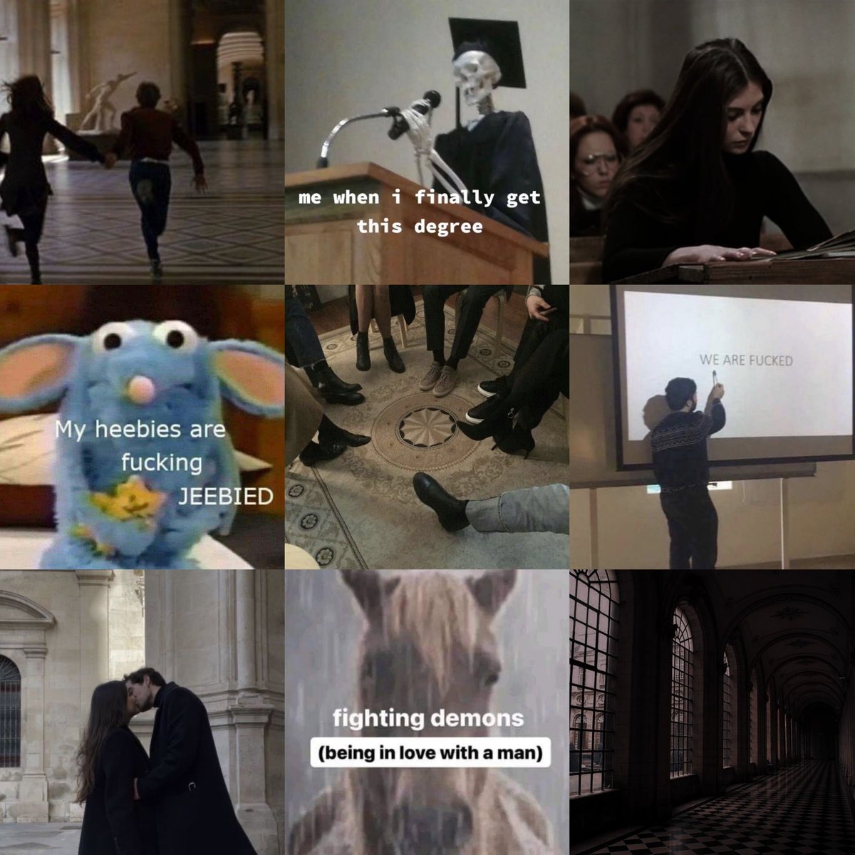 Unhinged comps for AD INFERNUM:

sneaking around your university at night x learning Latin x making out in a library x listening to a true crime podcast x feelings of unshakable guilt x that one dark room at the end of the hall

#UnhingedPit #WIP #YA #T #Spec