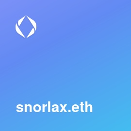 snorlax.eth bought for 1.00 WETH (2,604.38 USD) on Opensea  #ENS #Web3Names #EnsNames  

opensea.io/assets/ethereu… 

Claim NFT Platform's Airdrop 🎁 <a href="/Freeexyz/">Freee</a>