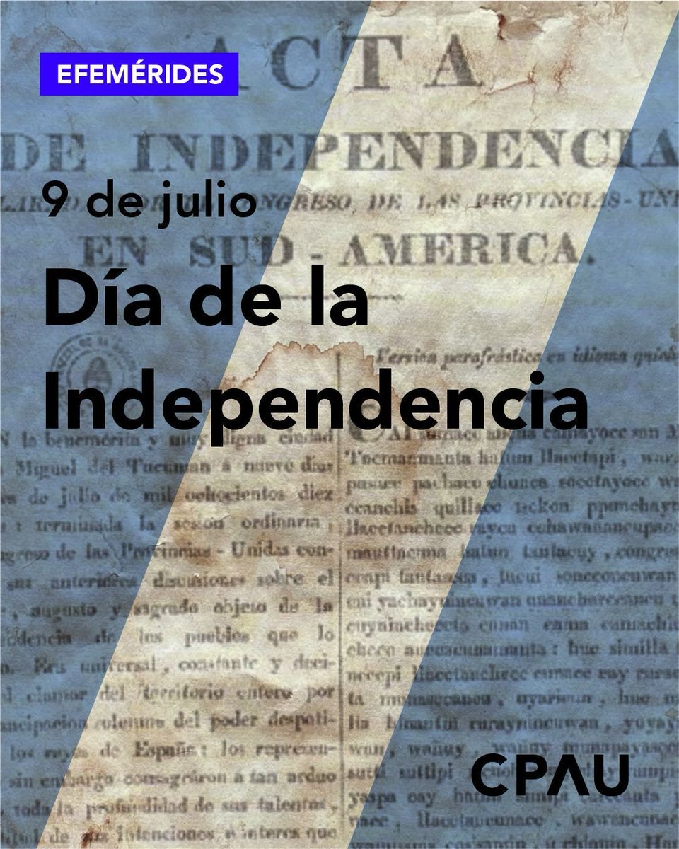 9 de Julio – Día de la Independencia

Desde el CPAU celebramos este día reafirmando nuestro compromiso con una arquitectura que construya futuro, libertad e inclusión.

#DíaDeLaIndependencia #9DeJulio #CPAU