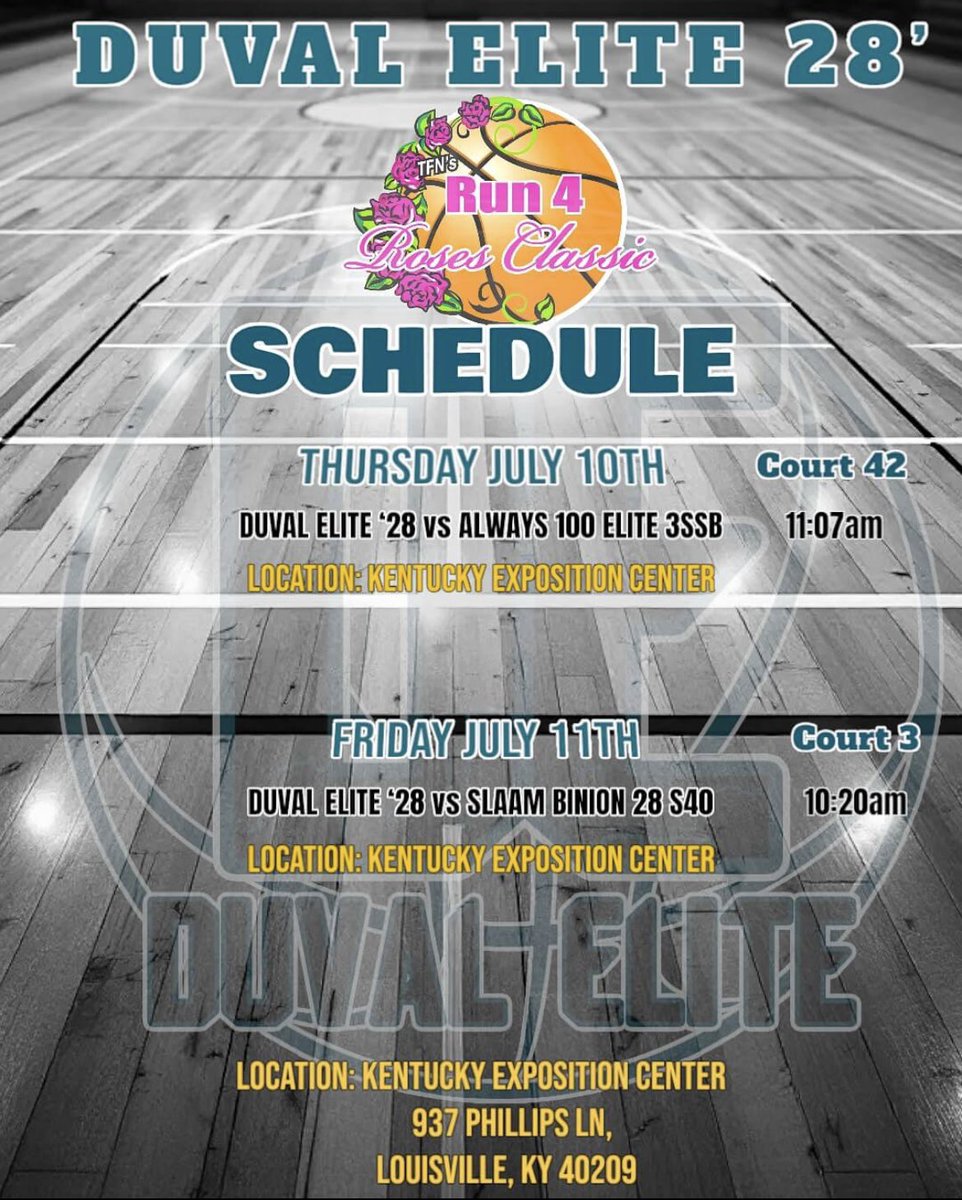 ihoopLT's tweet image. Ready to hoop with my team at @TFNsRun4Roses this week!
Here’s our first two games. @DuvalElite