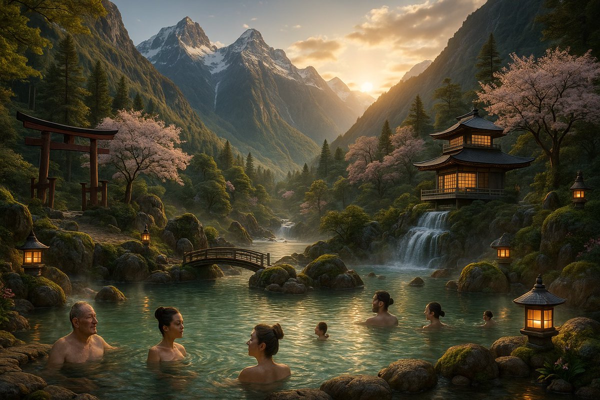 Chat GPTに描いてもらった『究極の温泉』
のんびり温泉に行きたい！

異世界に転移したエンジニアが、魔法と科学を融合させて成り上がっていく小説の宣伝もさせてください
ncode.syosetu.com/n2222ka/1/
#narou #AIArt