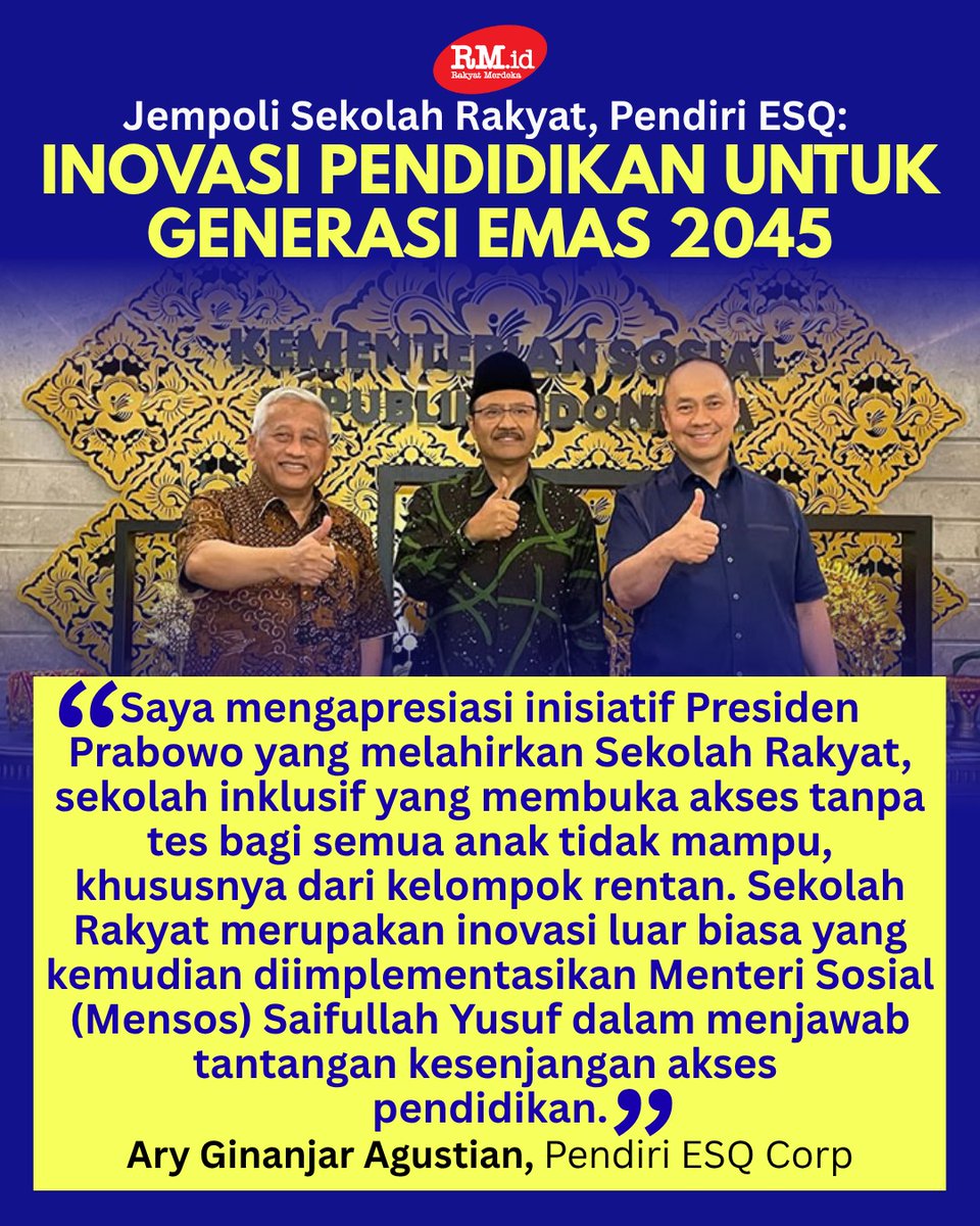 Pendidikan inklusif seperti ini sangat penting. Setiap anak memiliki potensi yang unik, dan Sekolah Rakyat membantu mereka menemukannya! 💖 #SekolahRakyat