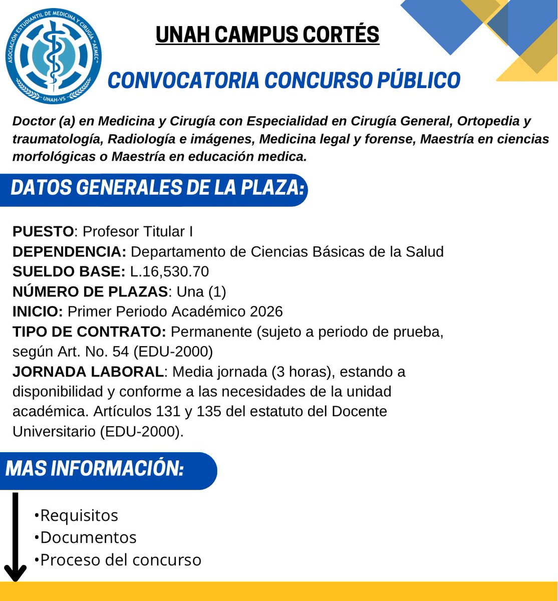 Convocatoria Concurso Público‼️
Información: drive.google.com/file/d/1b1ZF8p…