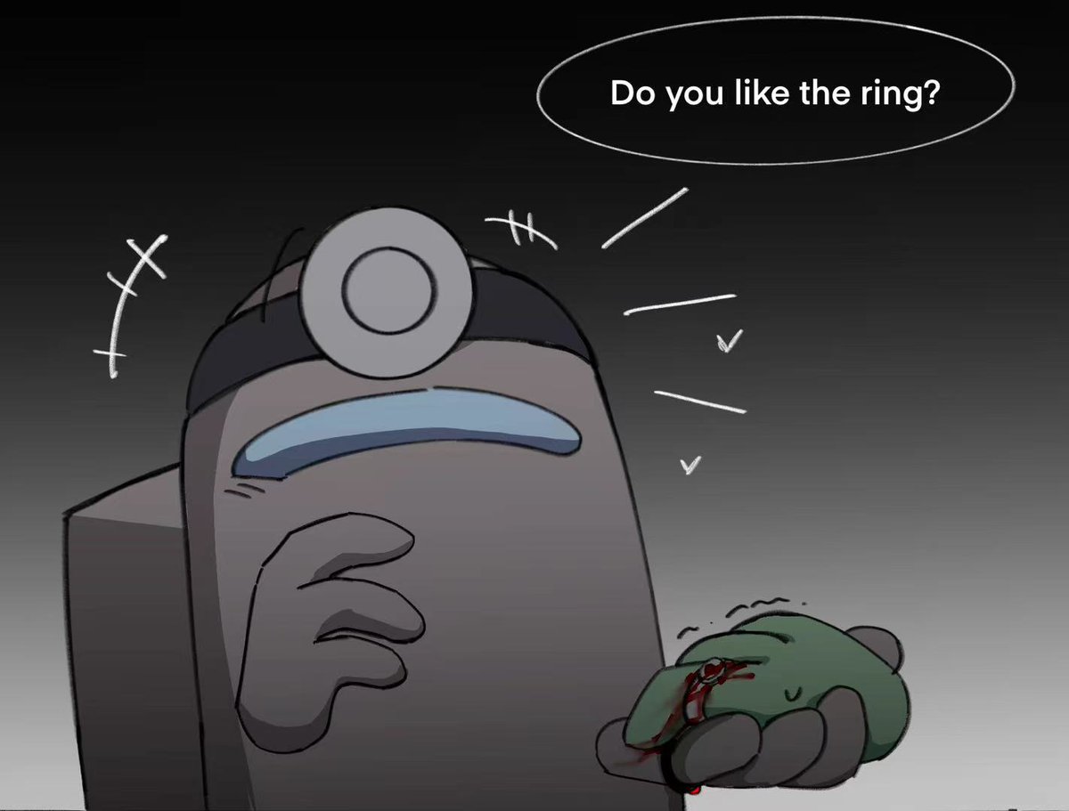 hydilias's tweet photo. ⚠️⚠️⚠️
My personal au settings 'TS if'
Perhaps it's a ring fixed on the finger like a nail...
#rodamrix #rodamrixfanart 
#AmongUs  #amongusart https://t.co/lksHWISBIv
