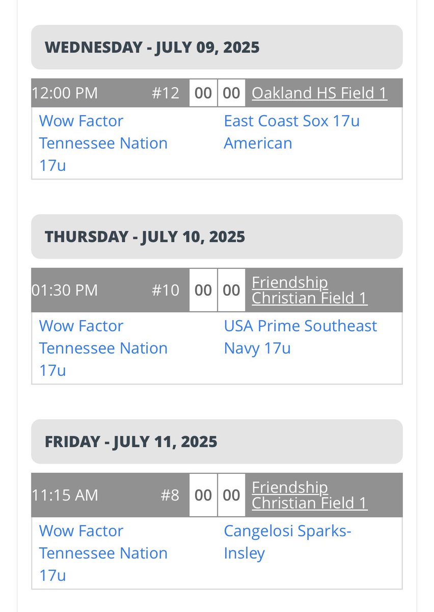Landen Severance (@landenseverance) on Twitter photo Here’s our <a href="/WFNationalPRIME/">WOW Factor National-TN</a> schedule <a href="/2DsportsTN/">2D Sports Tennessee</a> Nashville World Series. Pitching game 1 at Oakland. <a href="/21_loganDalton/">Logan Dalton</a> Here’s our <a href="/WFNationalPRIME/">WOW Factor National-TN</a> schedule <a href="/2DsportsTN/">2D Sports Tennessee</a> Nashville World Series. Pitching game 1 at Oakland. <a href="/21_loganDalton/">Logan Dalton</a>