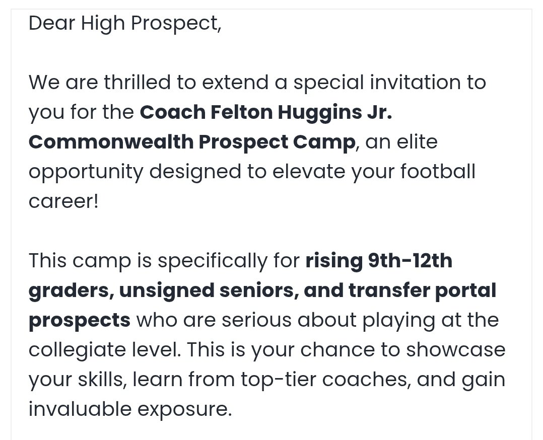 Keegan White (@wkeegan_77) on Twitter photo Thank you for the invite <a href="/F_Huggins80/">Felton Huggins Jr.</a> to the commonwealth cam <a href="/BE_Chargers/">Bullitt East Football</a> <a href="/PrepRedzoneKY/">Prep Redzone Kentucky</a> Thank you for the invite <a href="/F_Huggins80/">Felton Huggins Jr.</a> to the commonwealth cam <a href="/BE_Chargers/">Bullitt East Football</a> <a href="/PrepRedzoneKY/">Prep Redzone Kentucky</a>