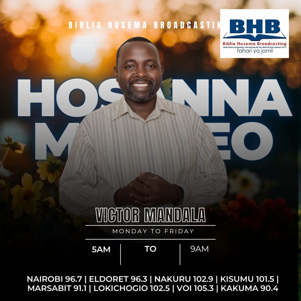 Biblia Husema 96.7fm (@bhusema) on Twitter photo HOSSANA MACHEO:-
Utasimama tena, usikate tamaa ...Mika 7:8... "Usifurahi juu yangu, Ee adui yangu; niangukapo, nitasimama tena; nikaapo gizani, BWANA atakuwa nuru kwangu..."
youtube.com/watch?v=_U44Lz…
#Hossanamacheo <a href="/BHusema/">Biblia Husema 96.7fm</a> @VictoMandalaMC #Himizo <a href="/aa284eb4ba7a42d/">Lucy Nyaga</a> <a href="/SirBucachi/">Sir Wycliffe Bucachi Abu Webungo</a> HOSSANA MACHEO:-
Utasimama tena, usikate tamaa ...Mika 7:8... "Usifurahi juu yangu, Ee adui yangu; niangukapo, nitasimama tena; nikaapo gizani, BWANA atakuwa nuru kwangu..."
youtube.com/watch?v=_U44Lz…
#Hossanamacheo <a href="/BHusema/">Biblia Husema 96.7fm</a> @VictoMandalaMC #Himizo <a href="/aa284eb4ba7a42d/">Lucy Nyaga</a> <a href="/SirBucachi/">Sir Wycliffe Bucachi Abu Webungo</a>