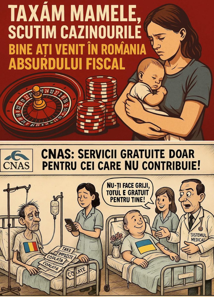 RomaniaSuverna's tweet photo. 🇷🇴 Guvernul globalist taxează mamele românce și protejează jocurile de noroc și băncile! Rușine!
În România condusă de păpuși globaliste, injustiția fiscală a devenit politică de stat (eșuat). https://t.co/MrDODl1ZmP