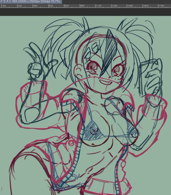 夏の案件、CCJの華我錠ジョウカwip。
健全向けVerの衣装を描く。 