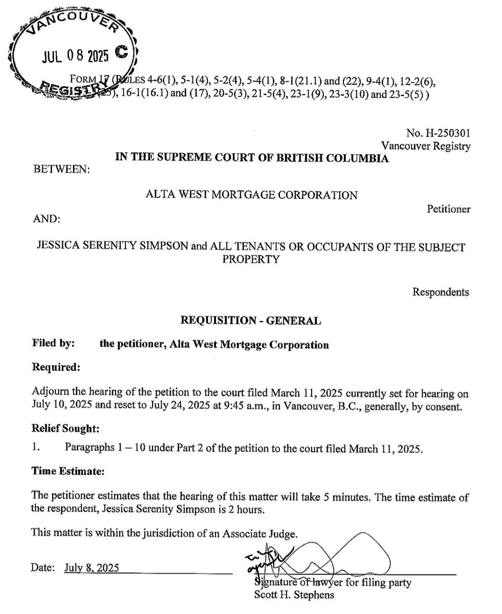 MM_AgentMeow001's tweet image. Update on @SFUJessica's mortgage default - Alta West has had the date moved to July 24. Big Jess has 14 more days to come up the outstanding mortgage amount. MMOnline will be updated shortly.